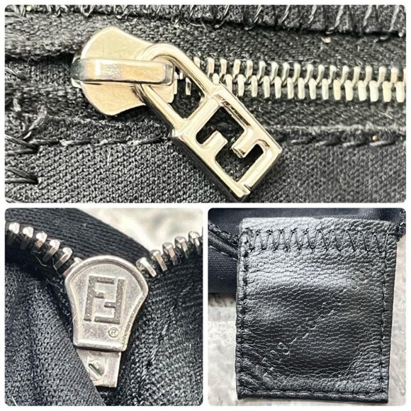 Authentic FENDI Mamma Zucca Bucket Baguette Shoulder Flap Bag Black Purse Tote - Picture 11 of 15
